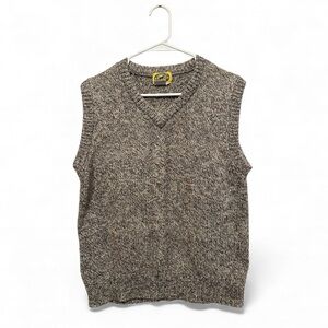 Vintage Tidewater Traders Men's V-Neck Sweater Vest in Grey/Brown Size Large